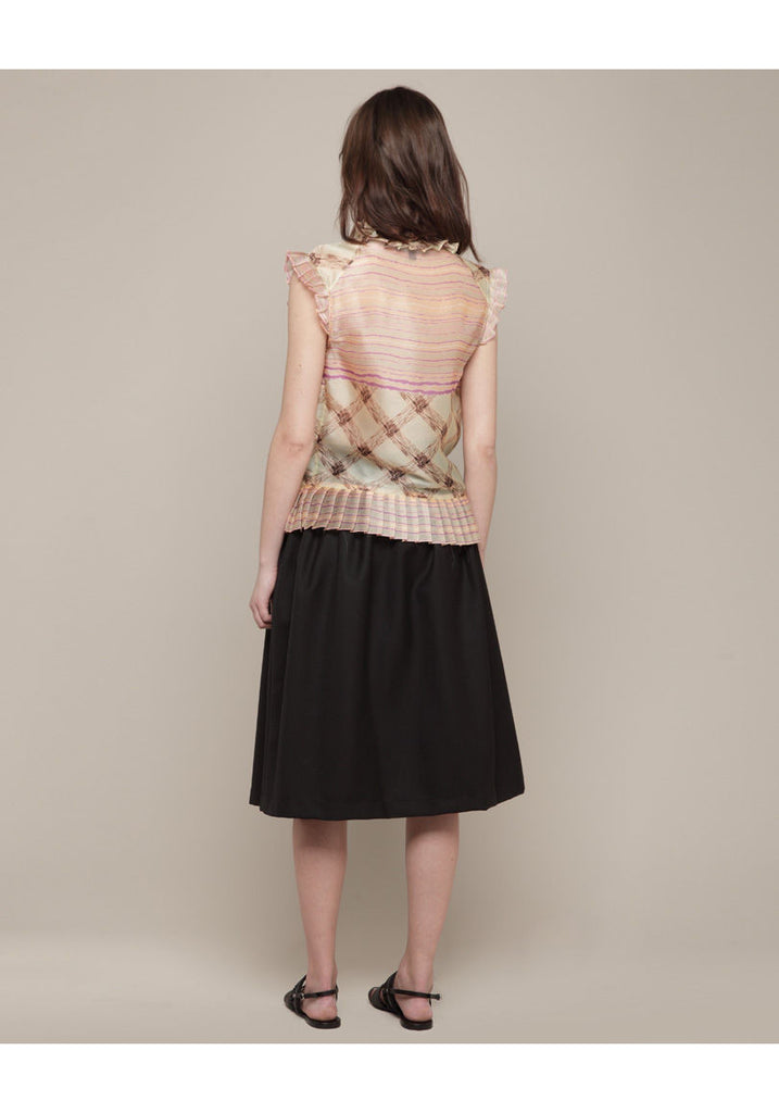 Pleated Peplum Blouse