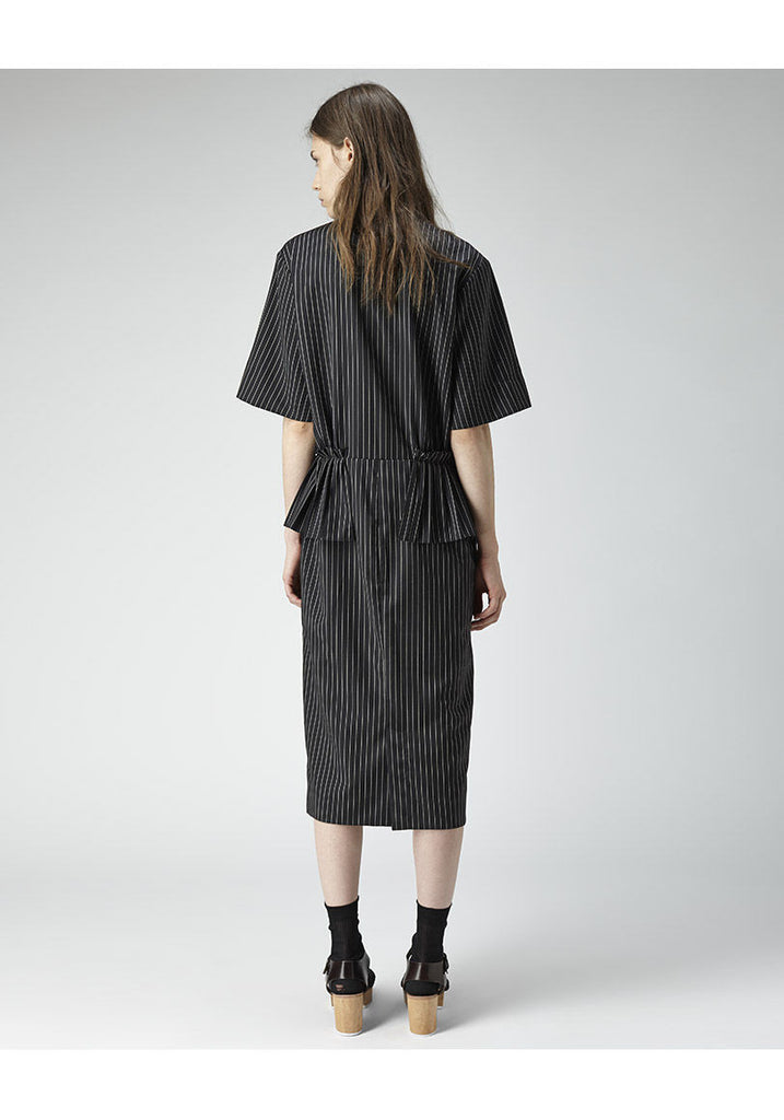 Pleated Peplum Shirtdress