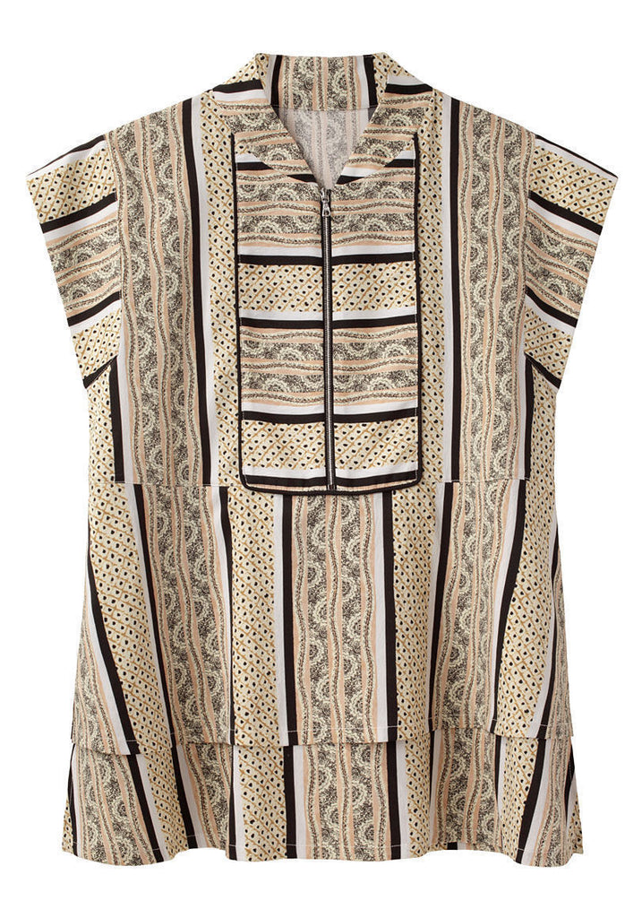 Printed Cap Sleeve Blouse