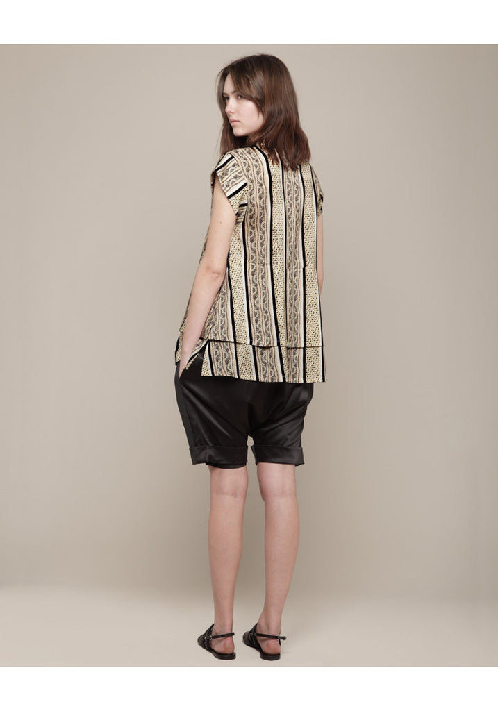 Printed Cap Sleeve Blouse