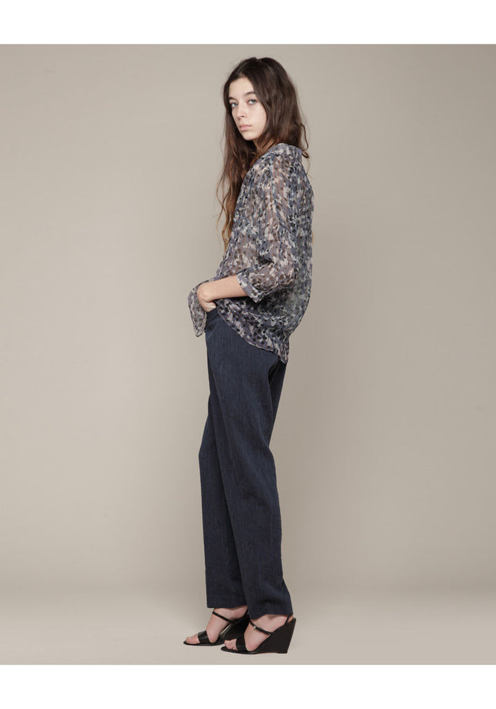 Shirred Chiffon Blouse