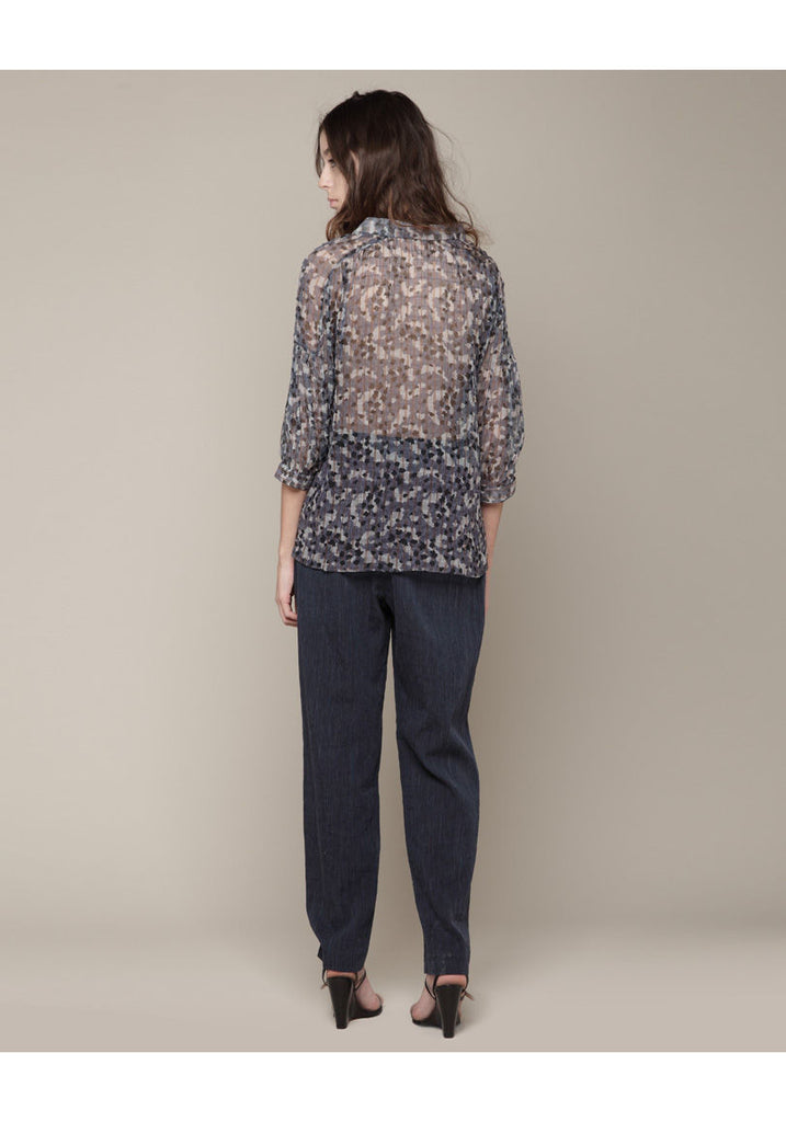 Shirred Chiffon Blouse