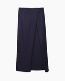 Wrap Pleat Long Skirt