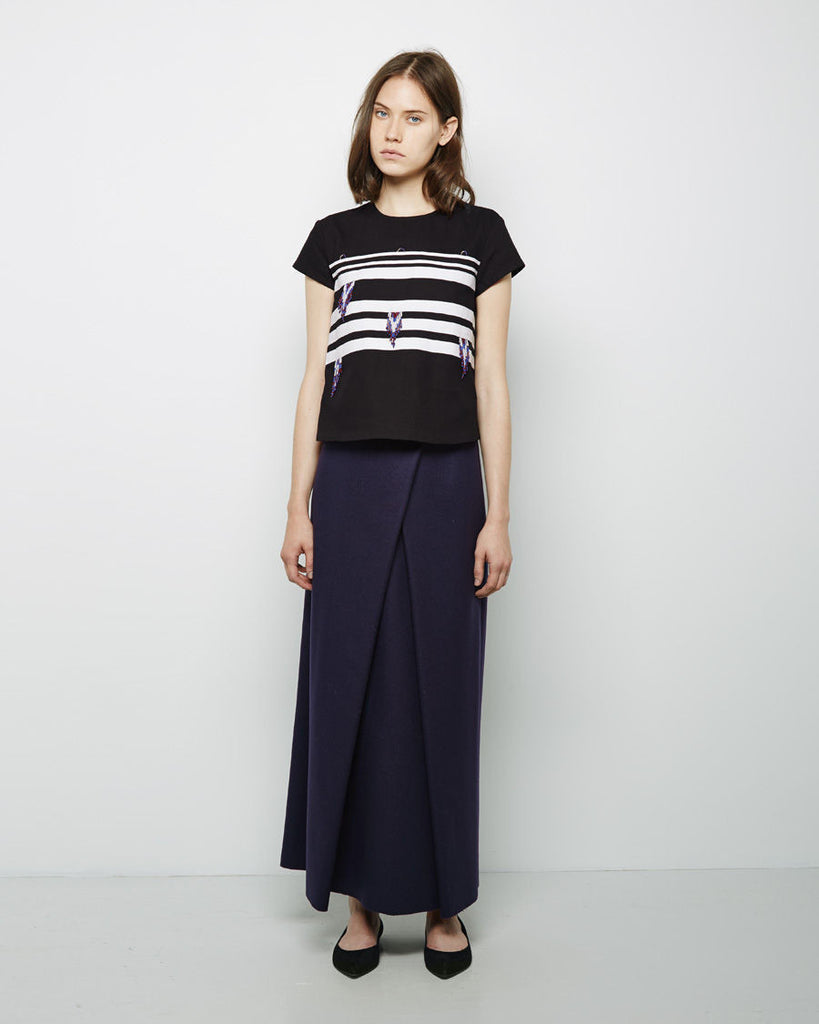 Wrap Pleat Long Skirt