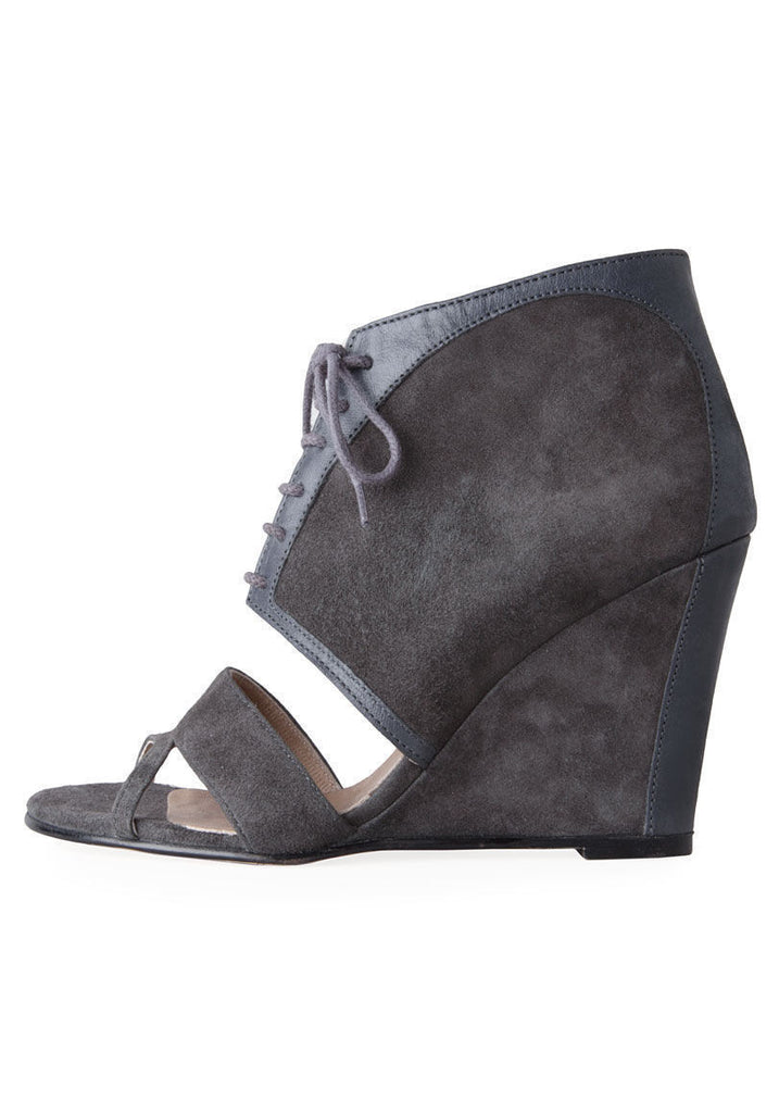 Lace Up Suede Wedge