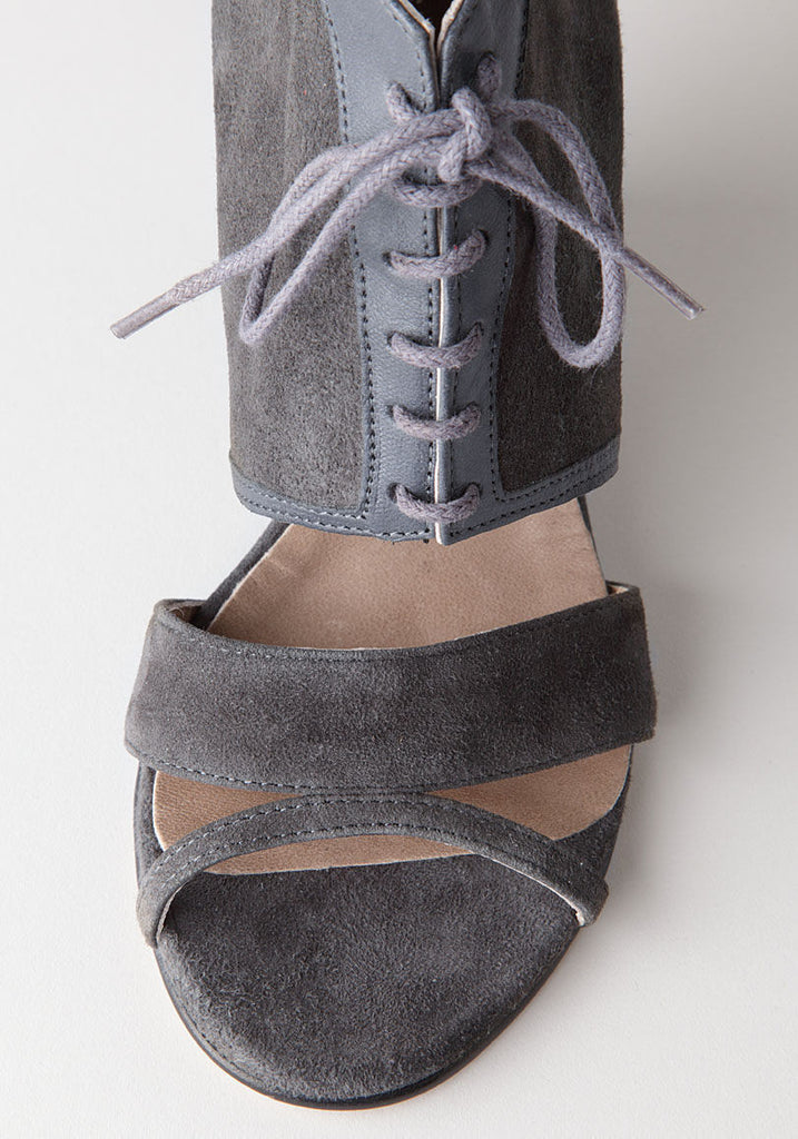 Lace Up Suede Wedge