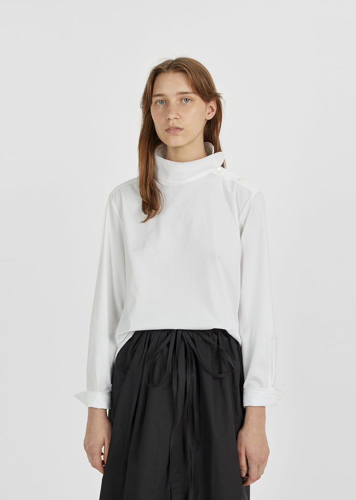 Cotton Standing Collar Blouse