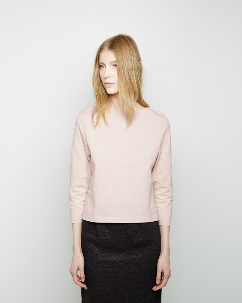 Cropped Three-Quarter Boatneck Tee