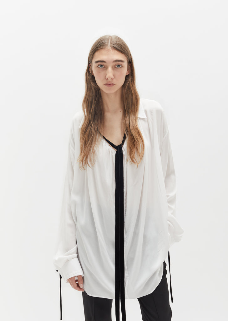 Velvet Tie Blouse