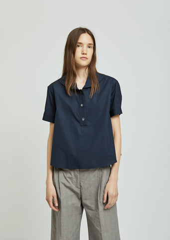 Round Collar Short Top