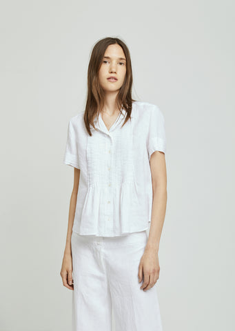 Pleat Front Cropped Blouse