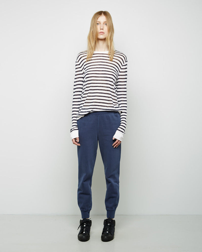 Striped Rayon-Linen Longsleeve