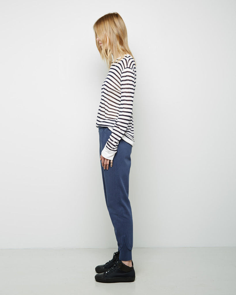 Striped Rayon-Linen Longsleeve