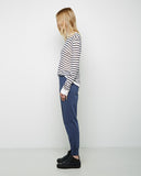 Striped Rayon-Linen Longsleeve