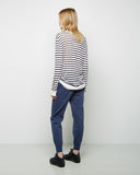 Striped Rayon-Linen Longsleeve