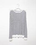 Striped Rayon-Linen Longsleeve