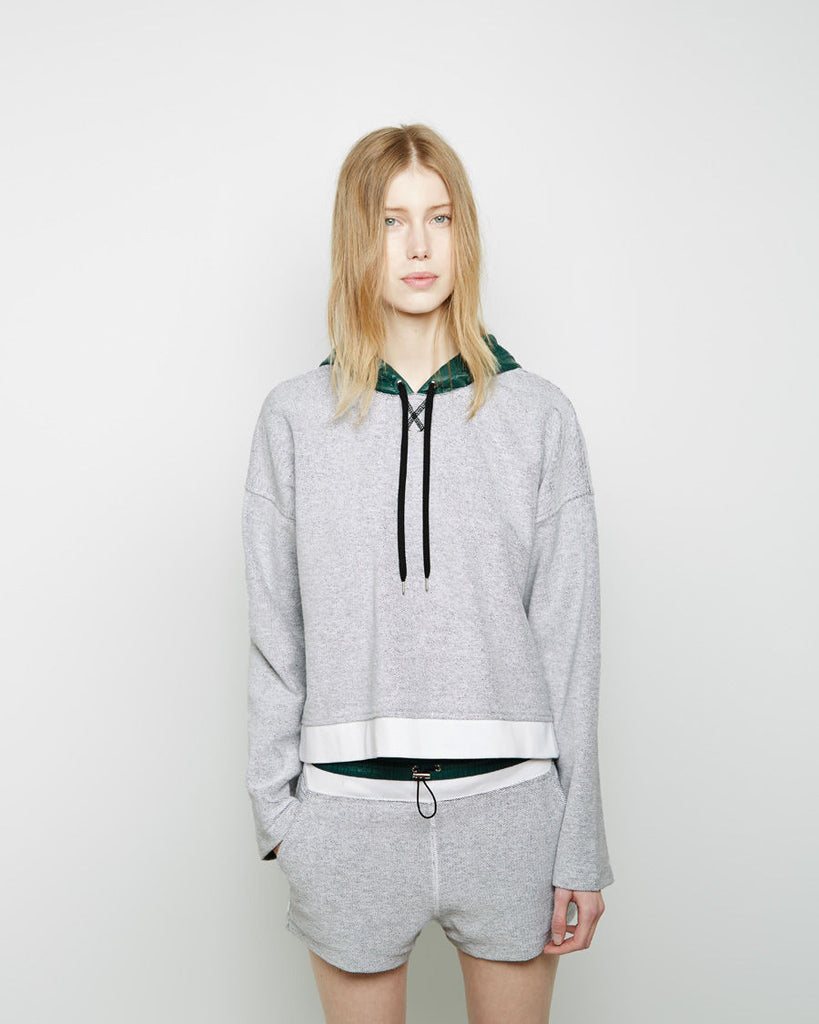 Nylon Hooded French Terry Sweatshirt