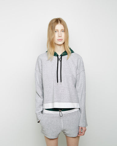Nylon Hooded French Terry Sweatshirt