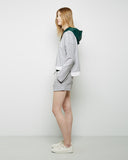 Nylon Hooded French Terry Sweatshirt