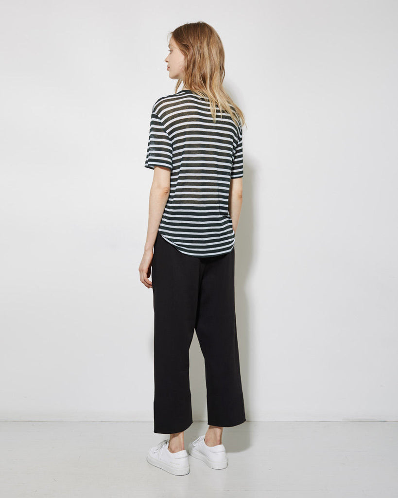 Striped Linen Blend Tee