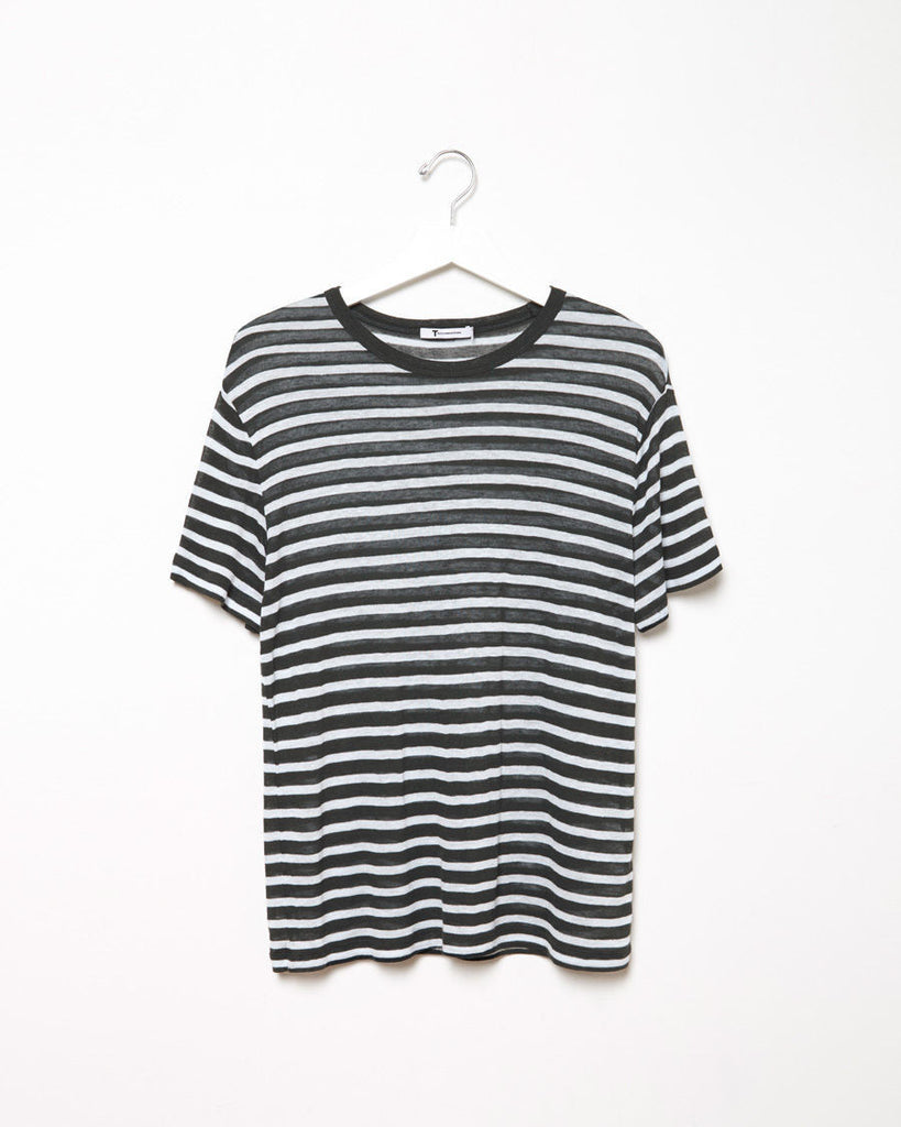 Striped Linen Blend Tee