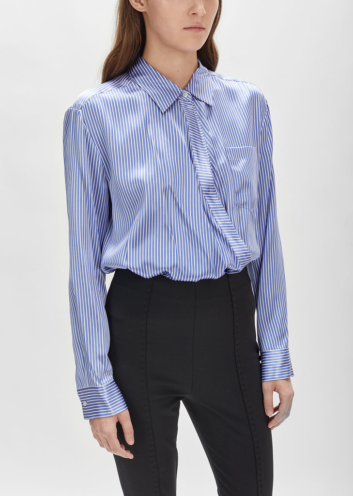 Long Sleeve Collar Wrap Front Bodysuit