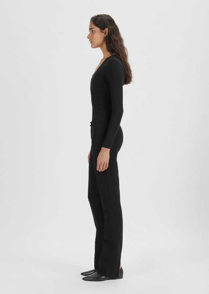 Stretch Jersey Lace-Up Bodysuit