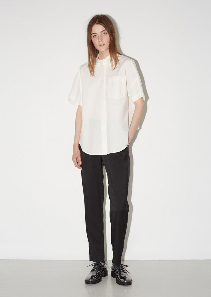 Cotton Poplin Trapeze Back Shirt