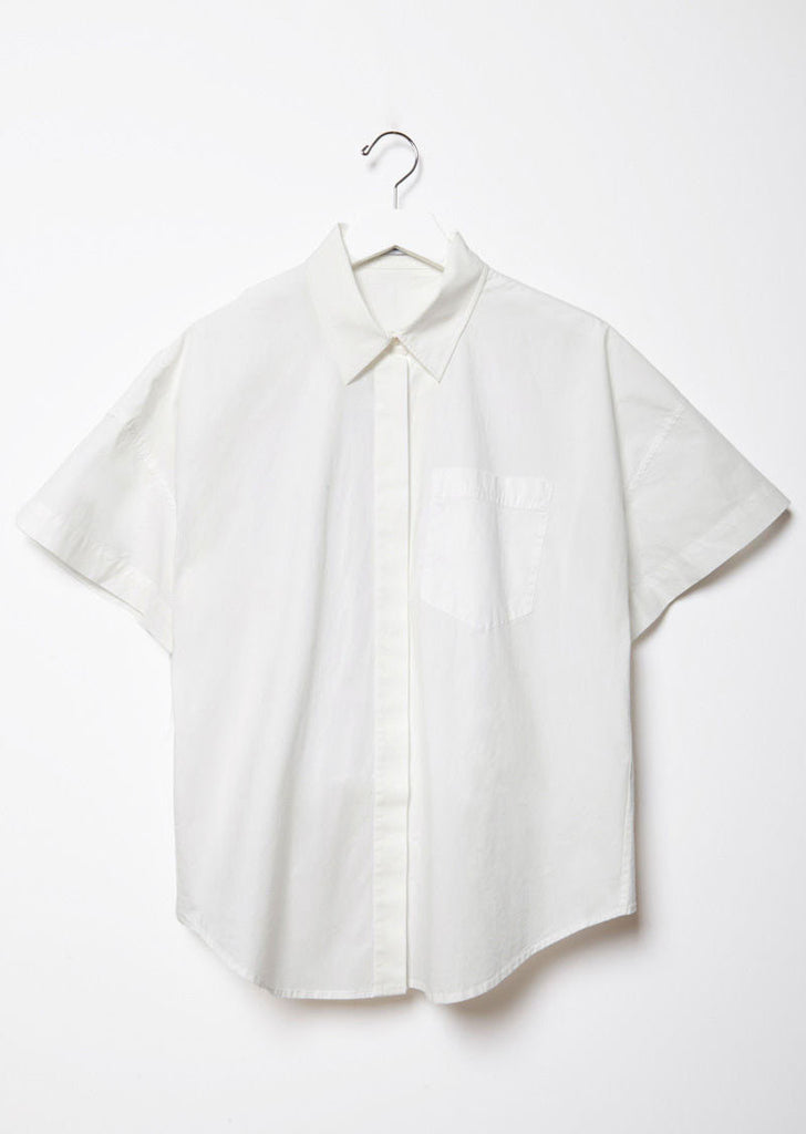 Cotton Poplin Trapeze Back Shirt