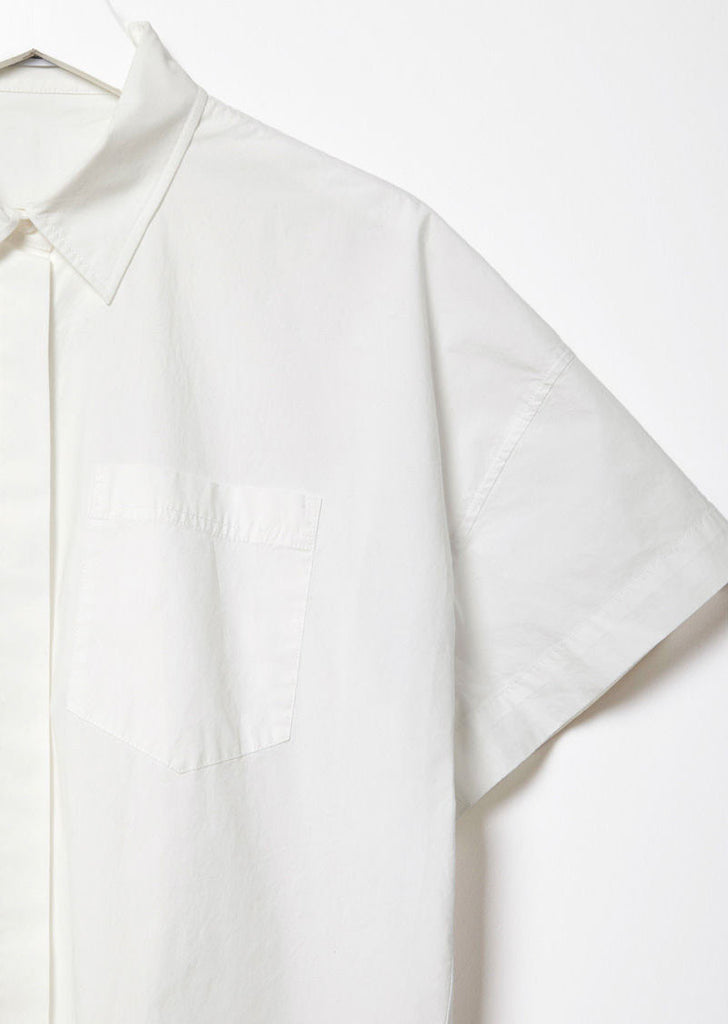 Cotton Poplin Trapeze Back Shirt