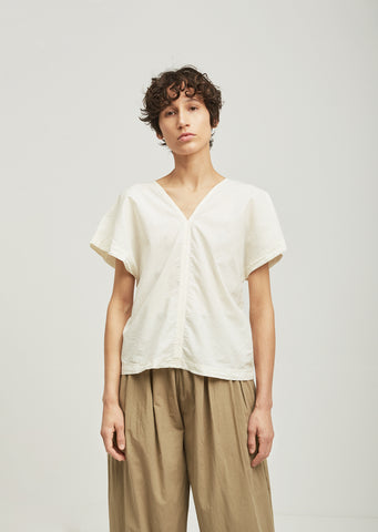 Two Panels Short Sleeve Cotton Top