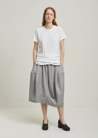 Wool Twill Formal Wide Leg Cropped Pants