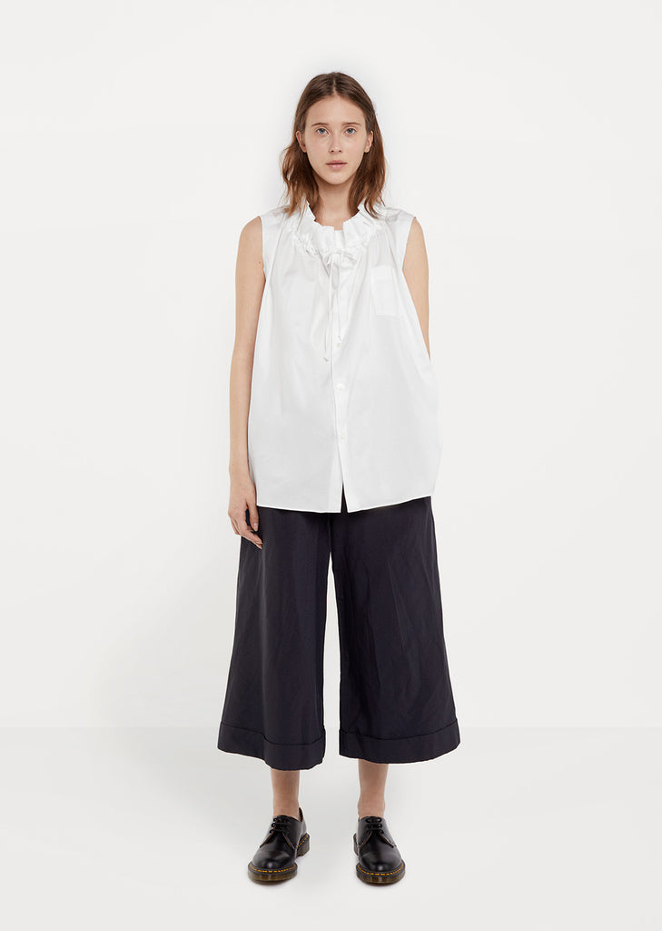 Cotton Gather Neck Shirt