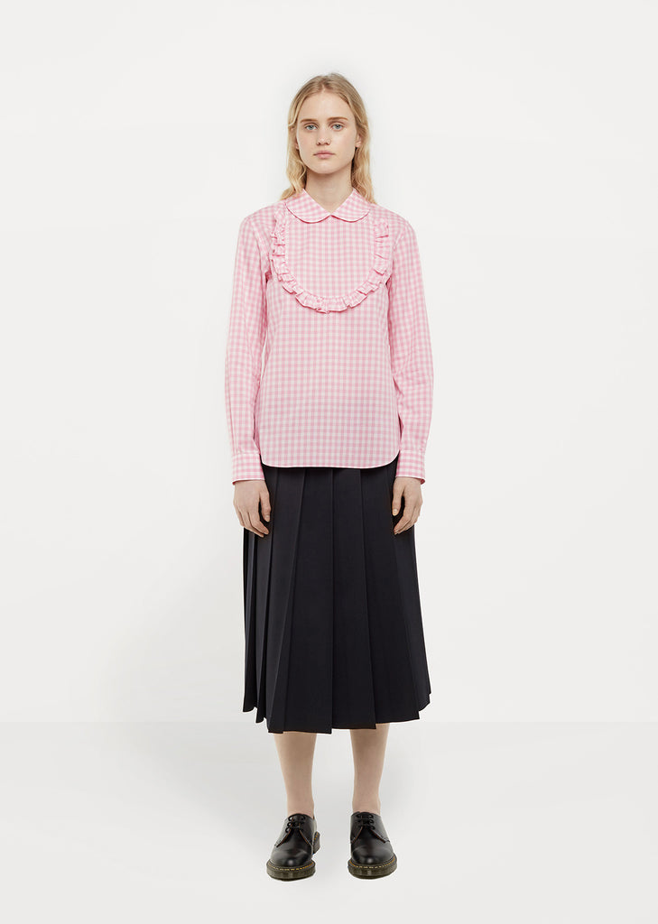 Front Bib Gingham Blouse
