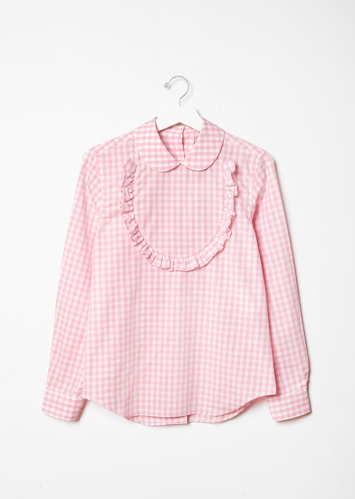 Front Bib Gingham Blouse
