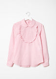Front Bib Gingham Blouse