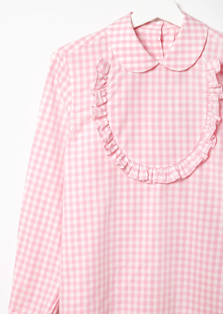 Front Bib Gingham Blouse