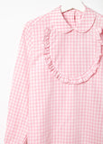 Front Bib Gingham Blouse