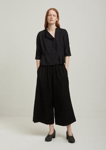 Wool Twill Formal Wide Leg Pants