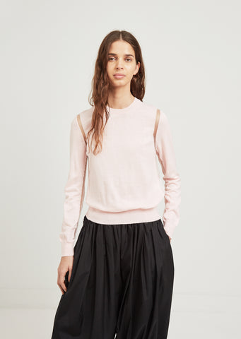 Tulle Detail Pink Sweater