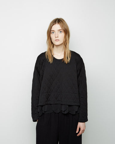 Quilted Scalloped Hem Longsleeve