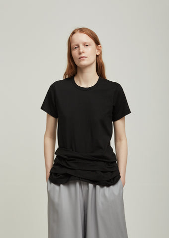 Cotton Jersey Ruffle Hem Tee