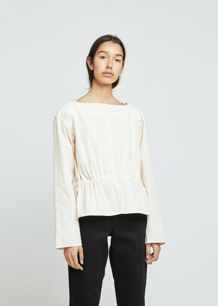 Gathered Poplin Blouse