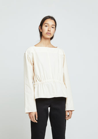 Gathered Poplin Blouse
