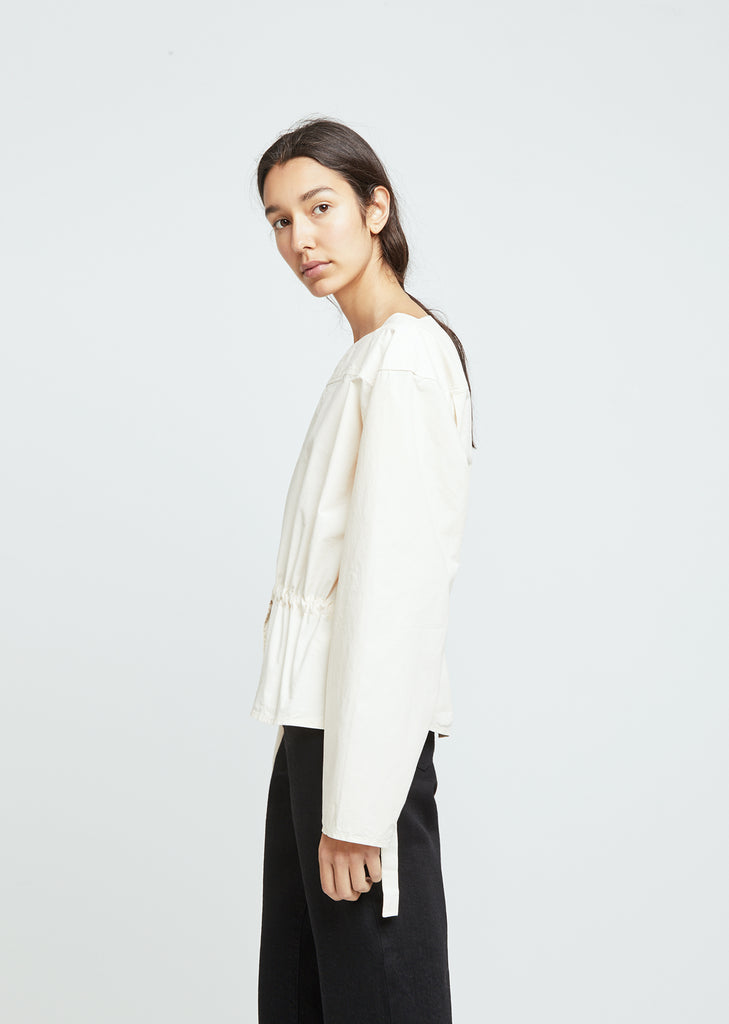 Gathered Poplin Blouse