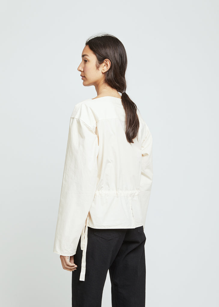 Gathered Poplin Blouse