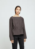 Gathered Poplin Blouse
