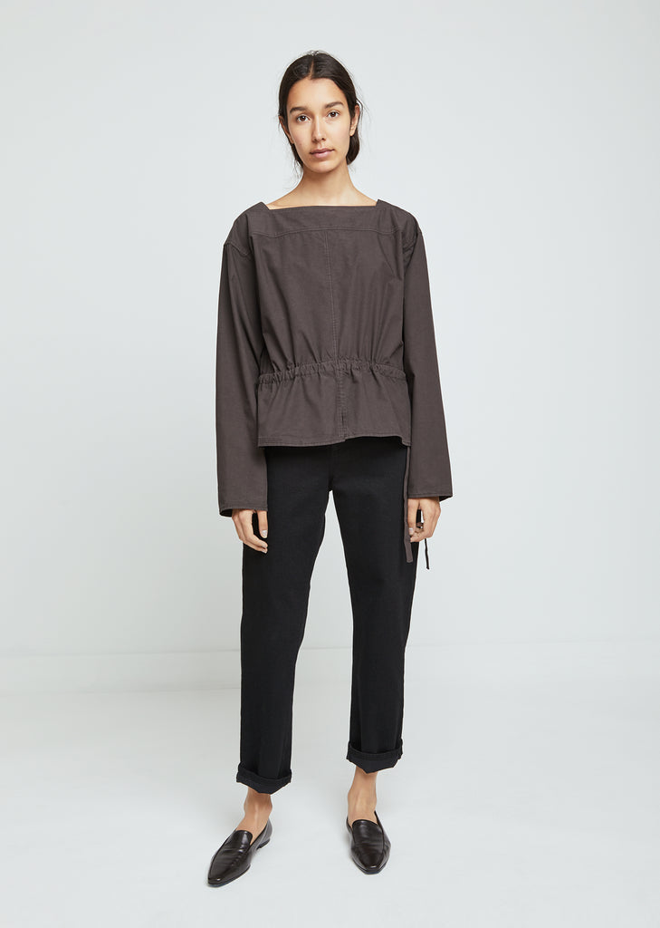 Gathered Poplin Blouse