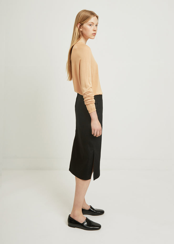 Cotton Twill Straight Skirt