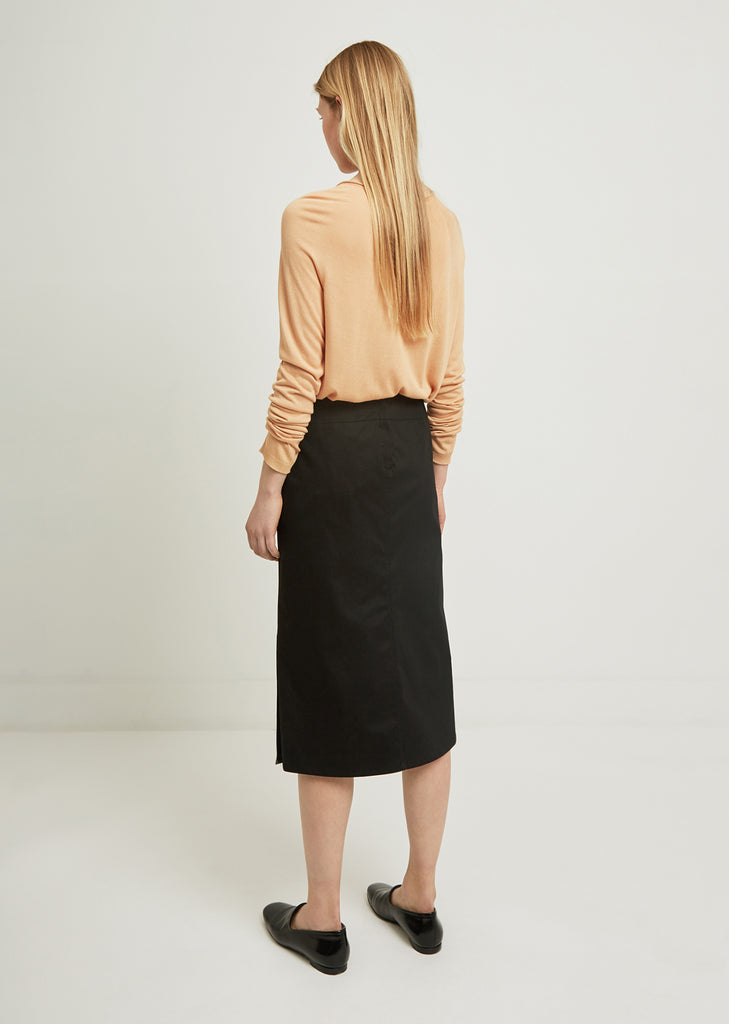 Cotton Twill Straight Skirt